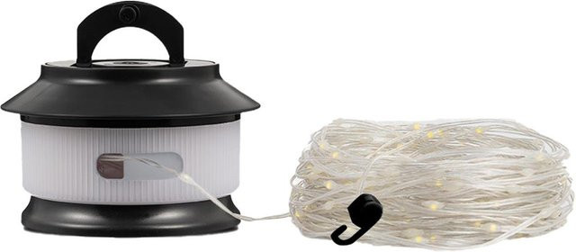 TOMTOP JMS LED Outdoor Camping Lichterkette in Schwarz mit warmweißem Licht und wiederaufladbarem Akku - Bild 1