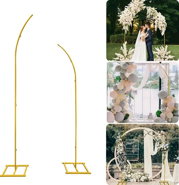 Runtowo 2er-Set Metall Hochzeitsbögen in Gold für Hochzeitsdekoration, Ballonbögen und Partyhintergründe - Bild 1