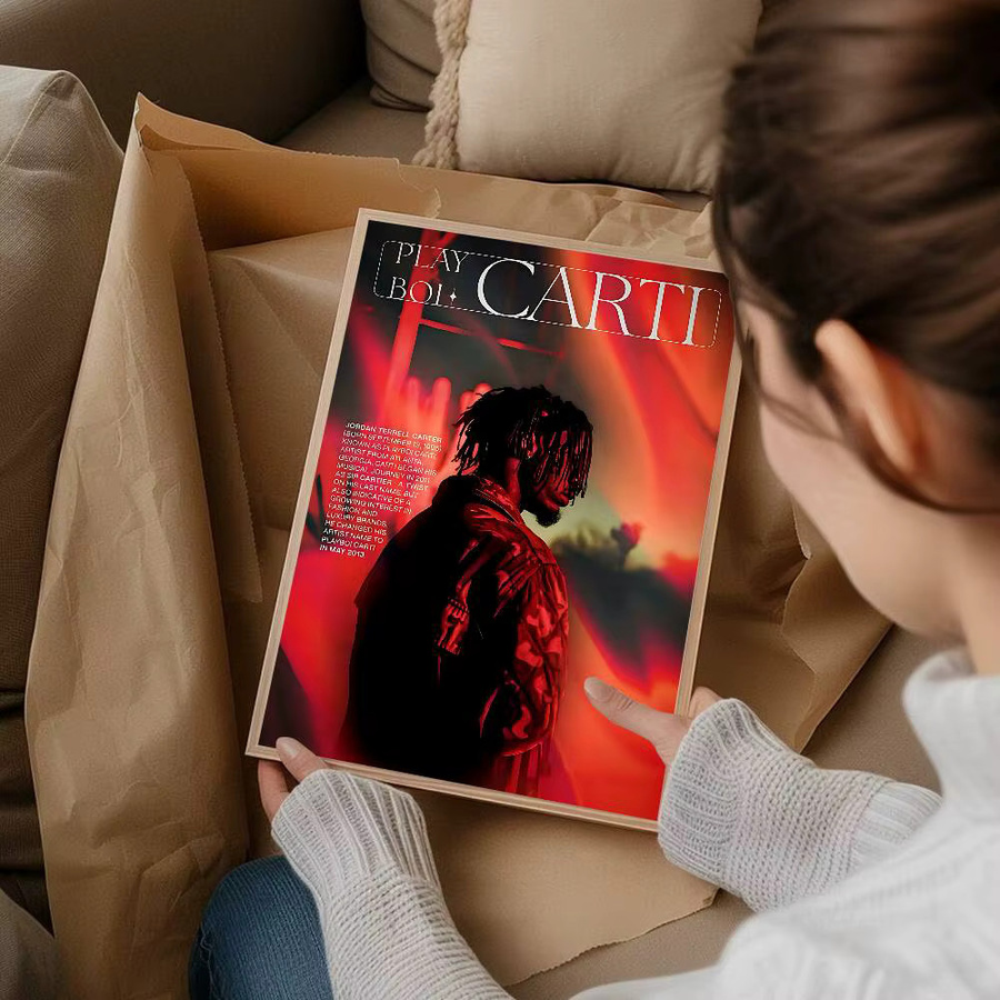 Wasserfester selbstklebender Kunstposter Aufkleber O-Opium Rap Playboi Carti in Schwarz - Bild 4