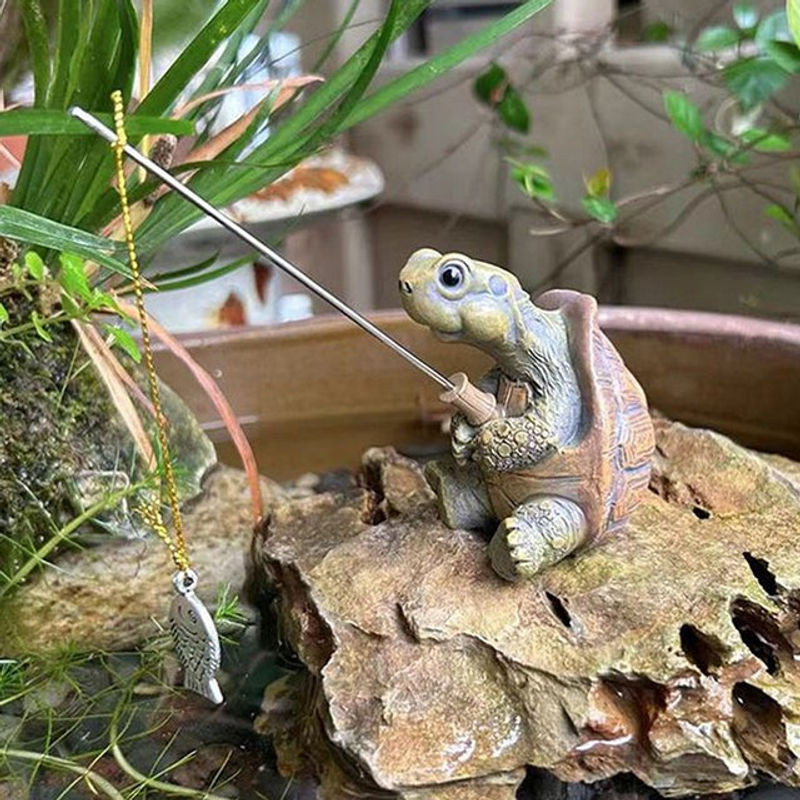 JETTING Schildkröten Statue aus Kunstharz in Braun als dekorative Tierfigur für Garten und Zuhause - Bild 1