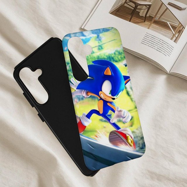 Anime S-Sonics Schutzhülle für Samsung Galaxy S25 S24 Ultra S23 S22 S21 A56 A36 A26 A16 in Weiß und Mehrfarbig mit Doppel-Schicht-Abdeckung - Bild 1