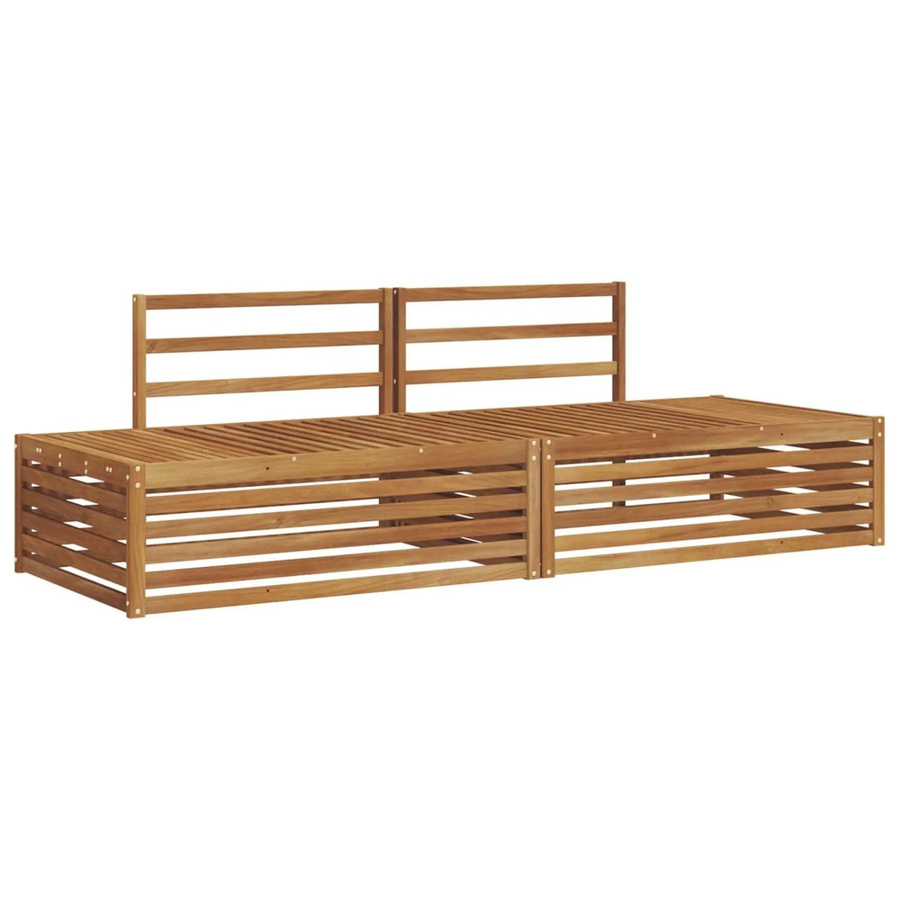 vidaXL Outdoor-Sofagarnitur aus Akazienholz in Natur, 2er-Set mit Armlehnen, B/T/H: 203,5 x 83 x 73 cm - Bild 2
