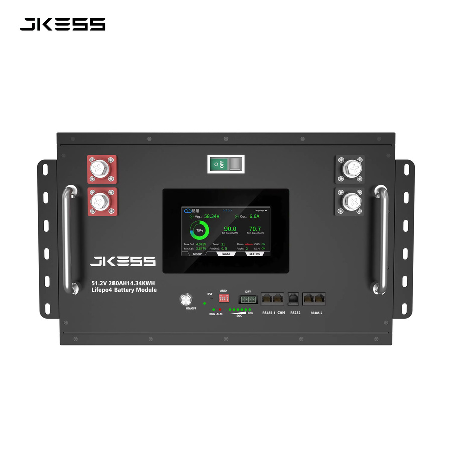 JKESS LiFePO4 Batteriesatz 48V 51.2V Powerbank für Solarenergie-Speicherung in Schwarz - Bild 2