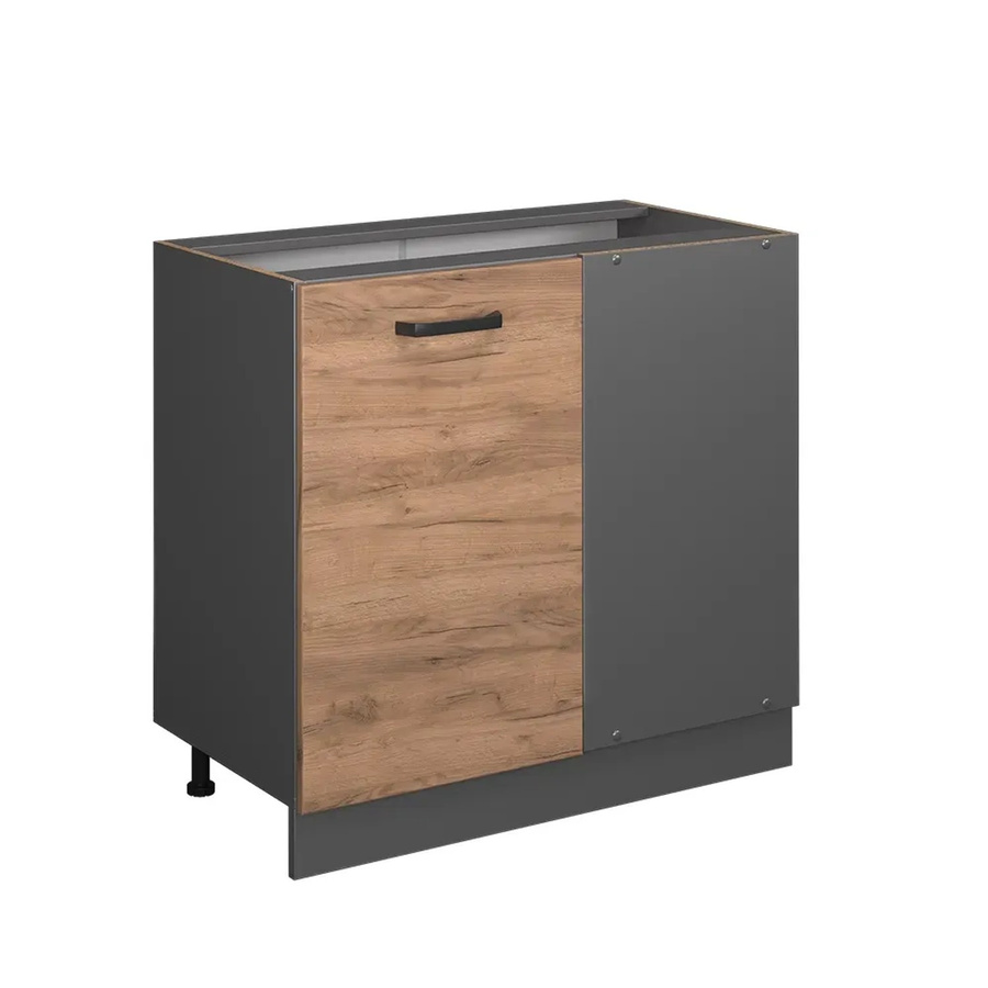 Vicco Eckunterschrank R-Line Küchenschrank in Eiche und Anthrazit mit Goldakzenten, Breite: 86 cm - Bild 2