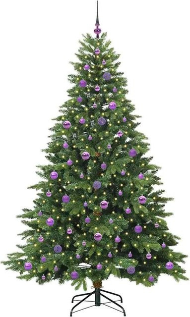 vidaXL Künstlicher Weihnachtsbaum in Grün mit 300 warmweißen LEDs, Höhe: 210 cm, aus PE und PVC - Bild 1