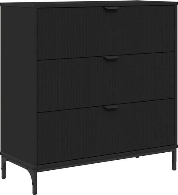vidaXL Sideboard modern Schwarz matt aus Holzwerkstoff B/T/H: 79,5 x 33 x 82 cm - Bild 1