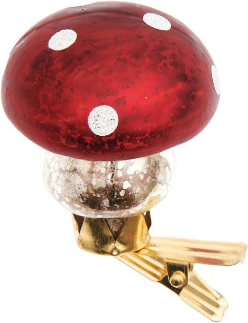 Rico Design Glas-Clip Fliegenpilz rund in Antik-Optik, rot-weiß - Bild 1