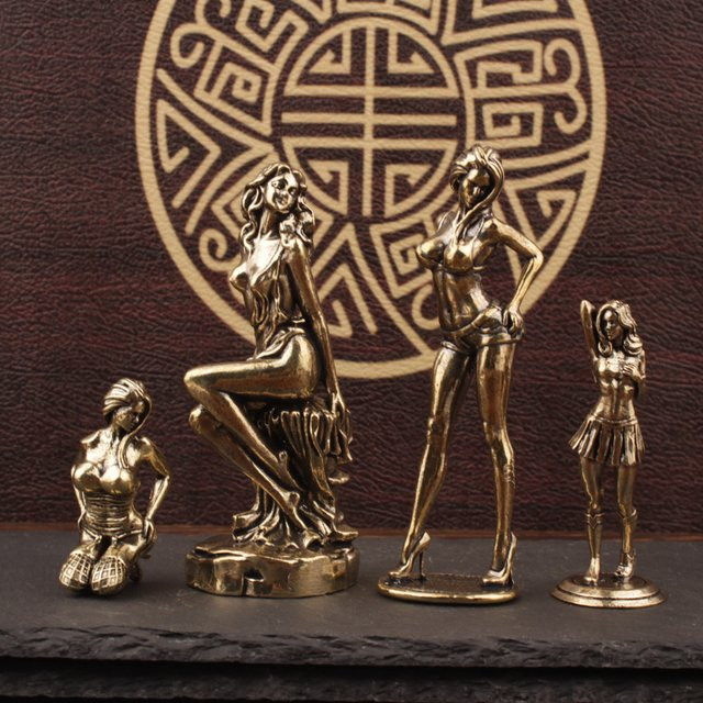 GUOFEI Moderne Dekoration Vier Schönheiten aus Metall in Gold für Wohnzimmer und Büro - Bild 1