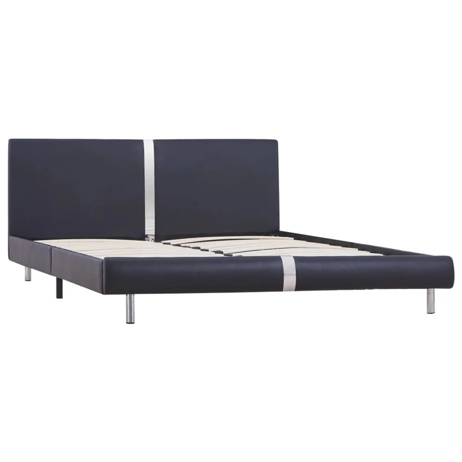 vidaXL Bettgestell aus Kunstleder in Schwarz mit Polsterrahmen B/T/H: 120 x 200 x 125 x 211 cm - Bild 2