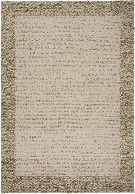 Flair Rugs Wollteppich Bobble Border in Grün und Beige, B x T: 120 x 170 cm - Bild 1
