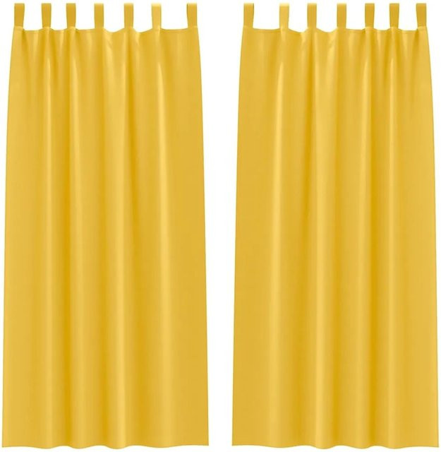 vidaXL Verdunkelungs-Vorhang mit Ringen aus Polyester in Gelb, Breite: 140 cm, Höhe: 245 cm - Bild 1
