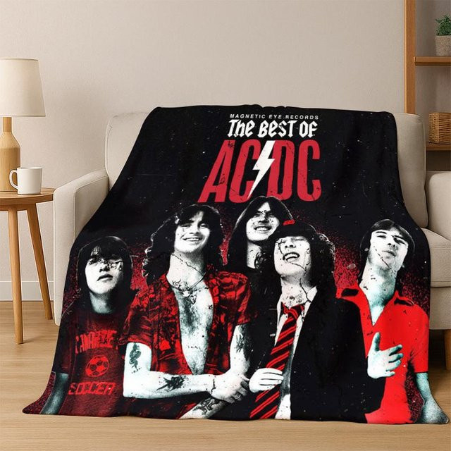 ACDC Rockband 3D Cartoon Flanelldecke, weiche und warme Überwurfdecke in Multicolour, B/T: 75 x 90 cm - Bild 1