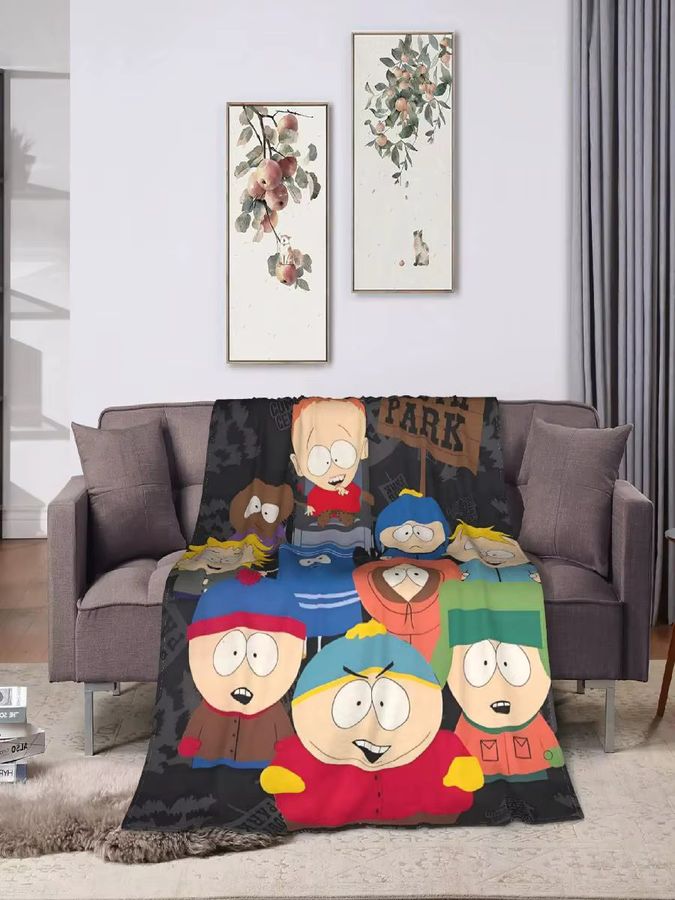 South Parks Flanell-Überwurfdecke kariert, weiche und warme Tagesdecke für Couch und Stuhl - Bild 2
