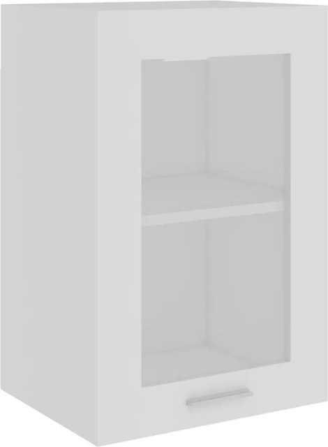 vidaXL Hängeglasschrank Weiß mit Glastüren und Regalböden aus Holzwerkstoff, B/T/H: 40 x 31 x 60 cm - Bild 1