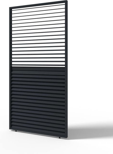 Verstellbares Pergoline Paneel aus Aluminium mit horizontalen Lamellen in Anthrazit, Breite: 93 cm - Bild 1