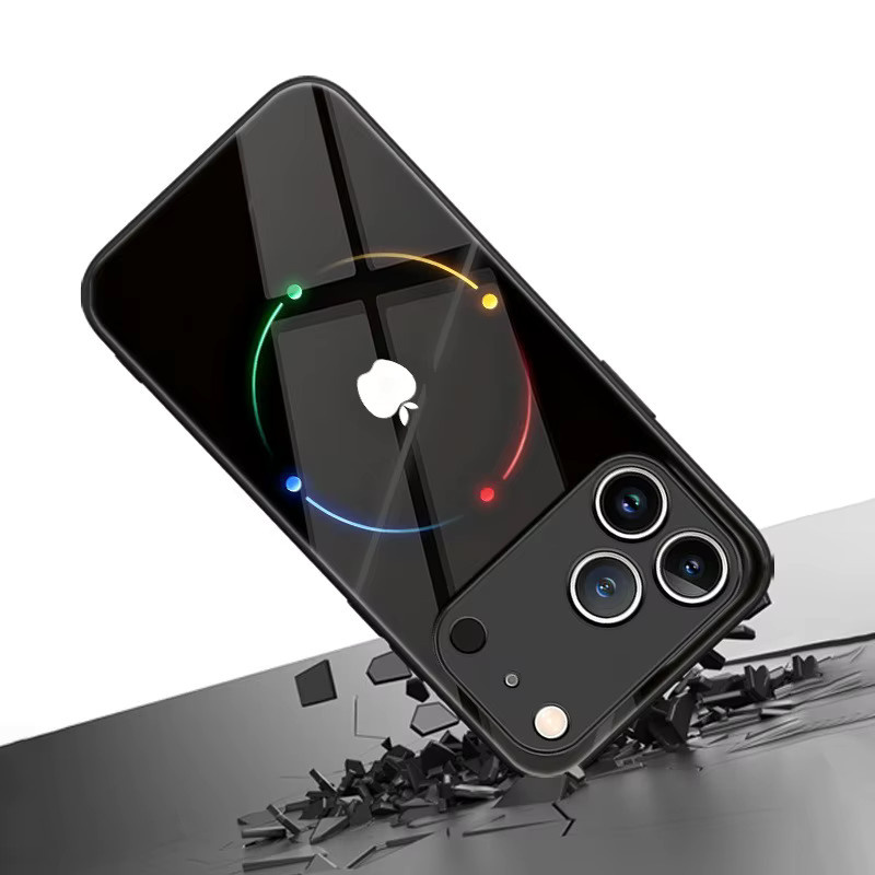 Bunte Halo-Telefonhülle aus gehärtetem Glas für Apple iPhone Pro Max, Air, Plus, XR, XS, X - Bild 2