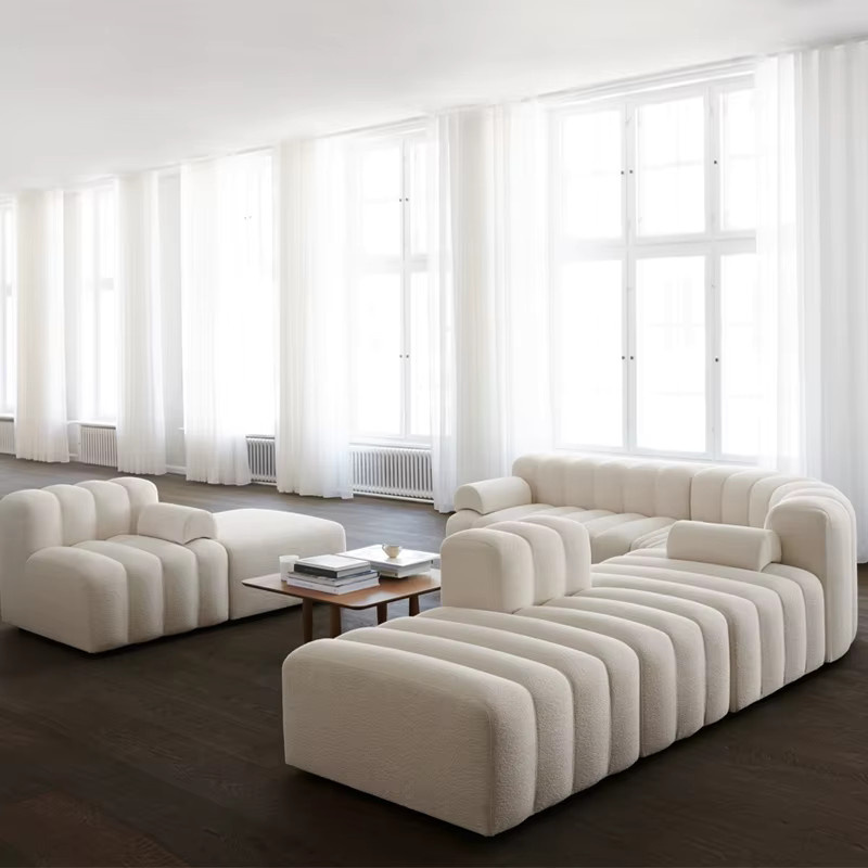 DUTRIEUX Designer Lounge-Suite minimalistisches Polstersofa mit passenden Sitzpuff für Wohnzimmer, Schlafzimmer oder Outdoor-Bereich - Bild 2