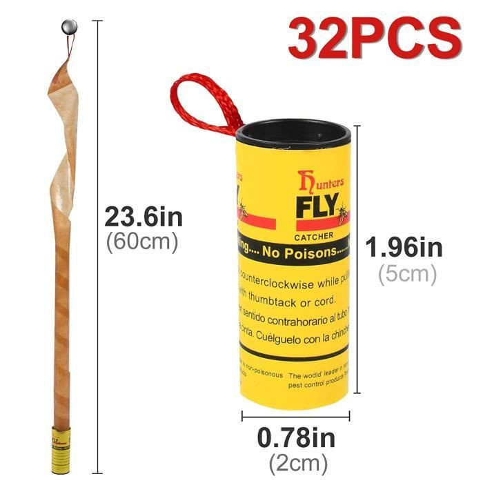 32 Stück LG-EXPRO Fliegenpapier-Rollen aus PVC als effektiver Mückenfänger für den Garten - Bild 2