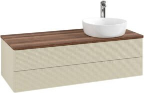 V&B Waschtischunterschrank Antao mit Frontstruktur und Beleuchtung, Grau lackiert, B/T/H: 120 x 50 x 50 cm - Bild 1
