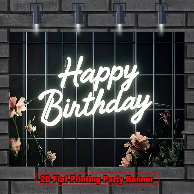 Neonschild Happy Birthday in Multicolour und Weiss für deine Dekoration bei Hochzeiten, Geburtstagen oder zum Valentinstag - Bild 1