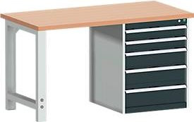 Werkbank Bott W-1577/11-2.34 in Anthrazitgrau, B: 120 cm, T: 75 cm, H: 84 cm - Bild 1