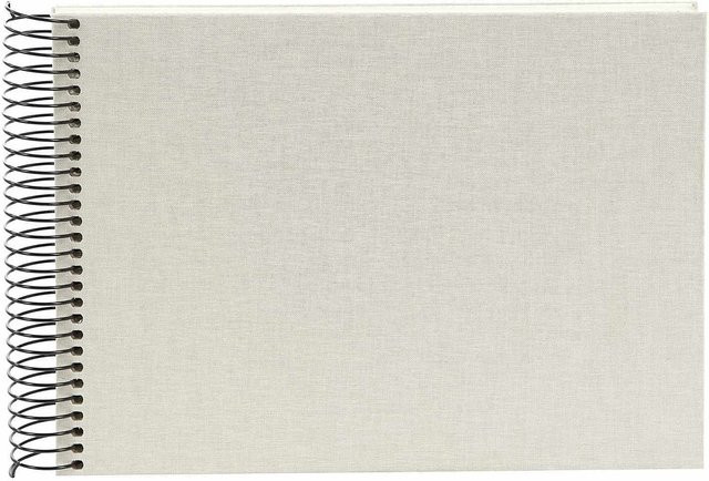 goldbuch Spiralalbum aus Leinen in Sandgrau mit 40 weißen Seiten, B: 24 cm, H: 17 cm - Bild 1