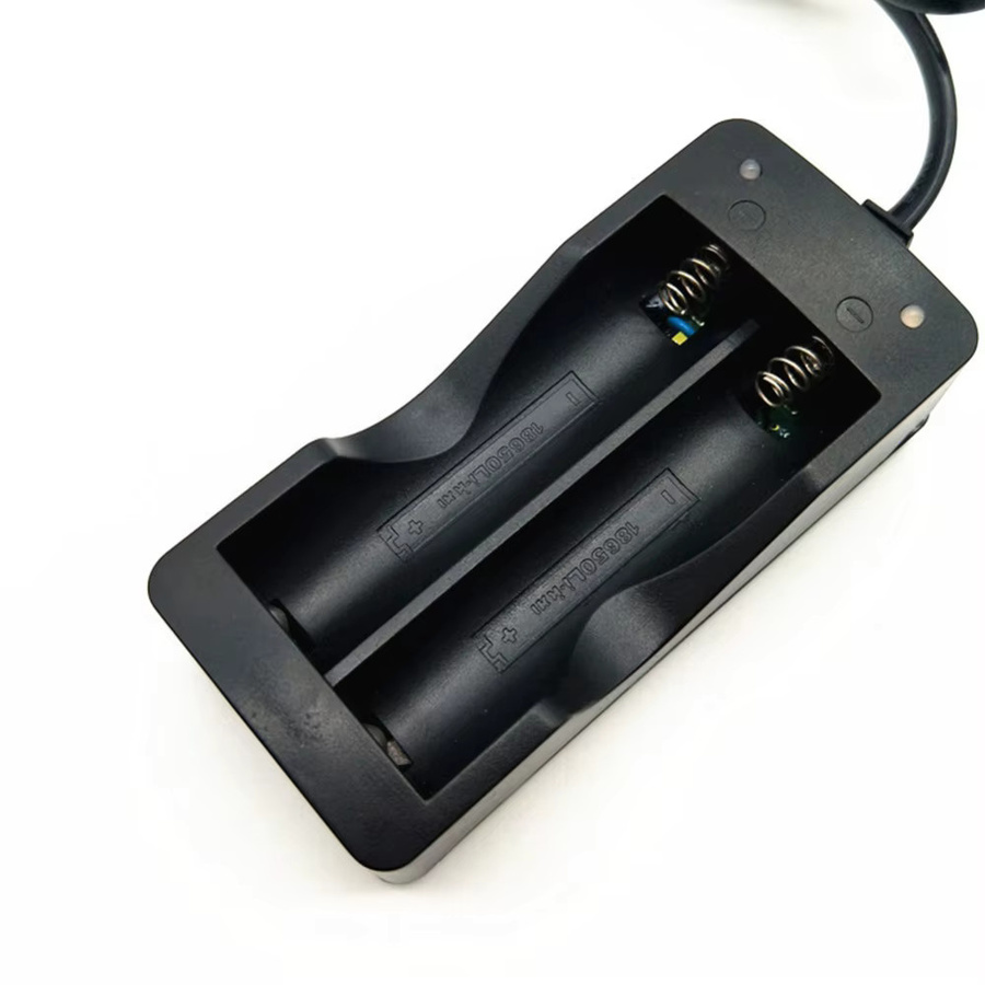VORTNGLE Dual Slots 18650 Li-Ionen-Akkuladegerät mit EU-Stecker in Schwarz - Bild 4