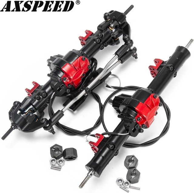 AXSPEED RC Auto Achse, Aluminiumlegierung, Vorder- und Hinterachse mit Differenzialsperre, 1/10 RC Crawler D90 TF2 Upgrade-Teile - Bild 1