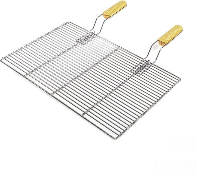 Wiltec Grillrost Eckig aus Edelstahl in Silber, B/T: 60 x 40 cm - Bild 1