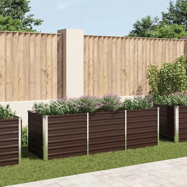 Furnicato Garten-Hochbeet aus verzinktem Stahl in Braun, B/T/H: 240 x 80 x 77 cm - Bild 1