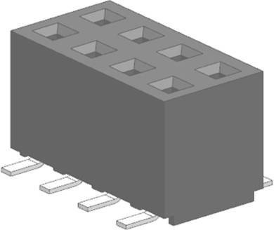 Molex Einbau-Buchsenleiste Standard 10-polig mit 2mm Rastermaß in Grau und Gold - Bild 1