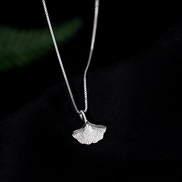 Lucky Star Jewelry Halskette Ginkgo Biloba, Kupfer, Silber, Damen - Bild 1