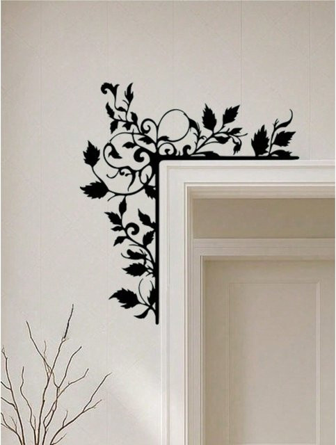CIFBUY Vintage Metall-Türhänger mit floralem Blätter-Design in Schwarz - Bild 1