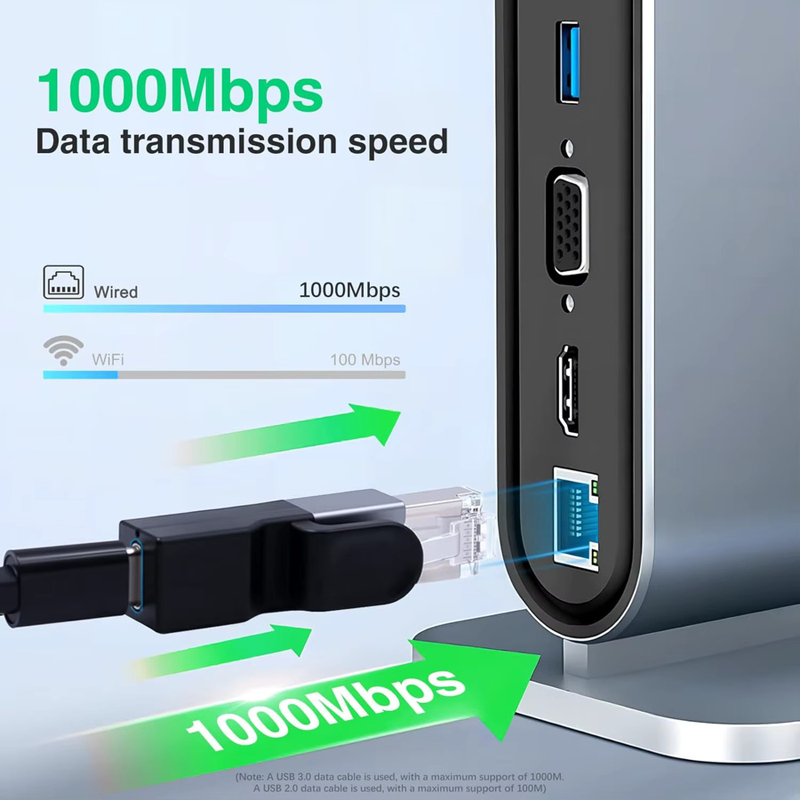 JoniSerl USB-C zu Ethernet Adapter, 1Gbps RJ45 Netzwerk-Konverter in Schwarz - Bild 2