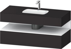 Duravit Einbauwaschtisch-Möbel-Set Qatego in Weiß und Grau mit Konsole und Nischenunterschrank B/T/H: 120 x 55 x 60 cm - Bild 1