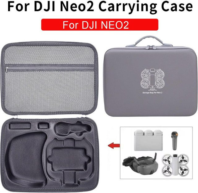 DJI Neo 2 Tragbare Aufbewahrungsbox und Schultertragetasche in Grau - Bild 1