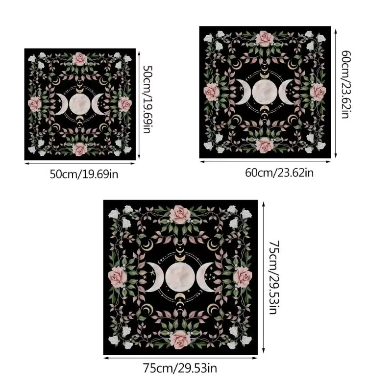 VIKAMA Altar-Tarot-Tuch in Multicolour, Boho Wandteppich und Kartenlese-Tischdecke aus Textil - Bild 4