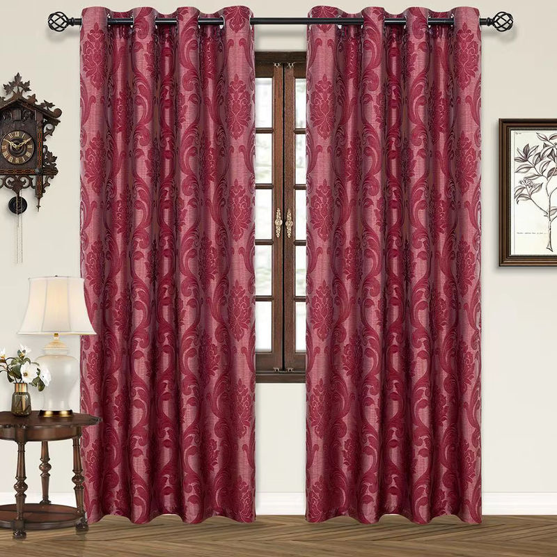 NAPEARL Semi Blackout Vorhang aus Jacquard-Stoff in Rot für Wohnzimmer und Schlafzimmer, Breite: 130 cm, Höhe: 100 cm - Bild 2