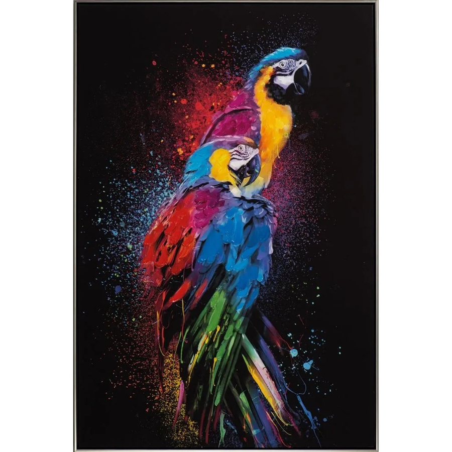 Art Universe Leinwandbild Farbenprächtige Papageien in Multicolour, Breite: 82 cm, Höhe: 122 cm - Bild 2