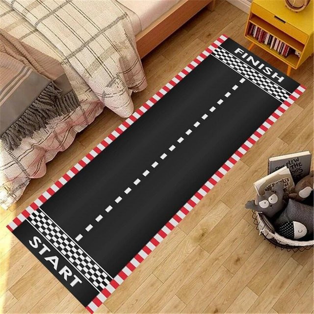 Lodestar Druckteppich Rennbahn Kinderlaufsteg als warme Klettermatte für Wohnzimmer und Schlafzimmer B/L: 40 x 120 cm - Bild 1