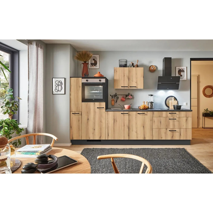 pino Küchenzeile Evoke Eiche mit 1 Geräteschrank und 1 Apothekerschrank, Breite: 300 cm, Höhe: 174 cm, Tiefe: 60 cm - Bild 2