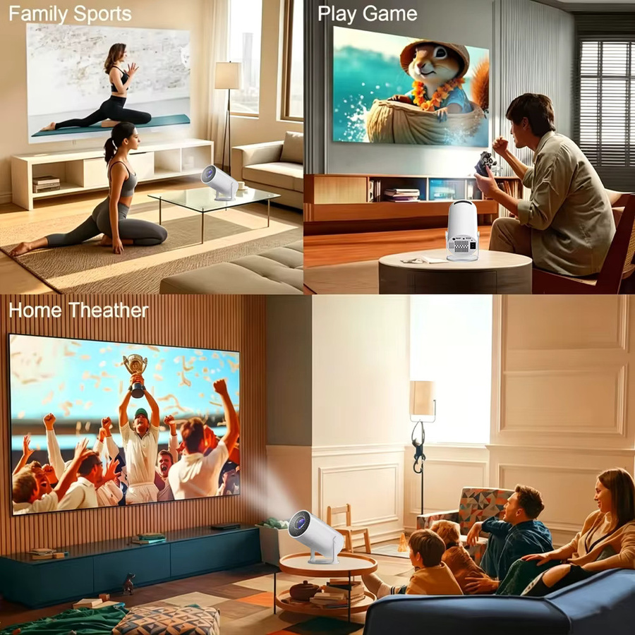 MAOHUTER Tragbarer Smart-Projektor mit 4K Vision, 180 Grad Rotation und automatischer Trapezkorrektur, Weiß - Bild 3