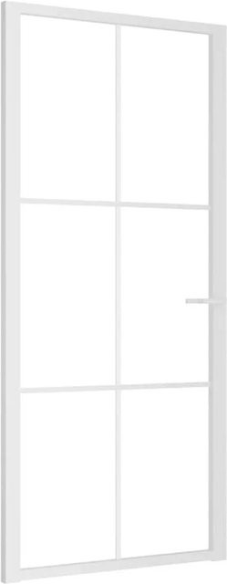 vidaXL Innentür modern in Weiß mit transparentem ESG-Glas und Aluminium, B/H: 93 x 201,5 cm - Bild 1