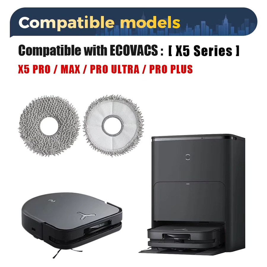 Ersatz-Moppbezüge für Ecovacs Deebot X5 PRO, X5 OMNI, X5 MAX, X5 Pro Ultra und X5 Pro Plus Roboterstaubsauger - Bild 2
