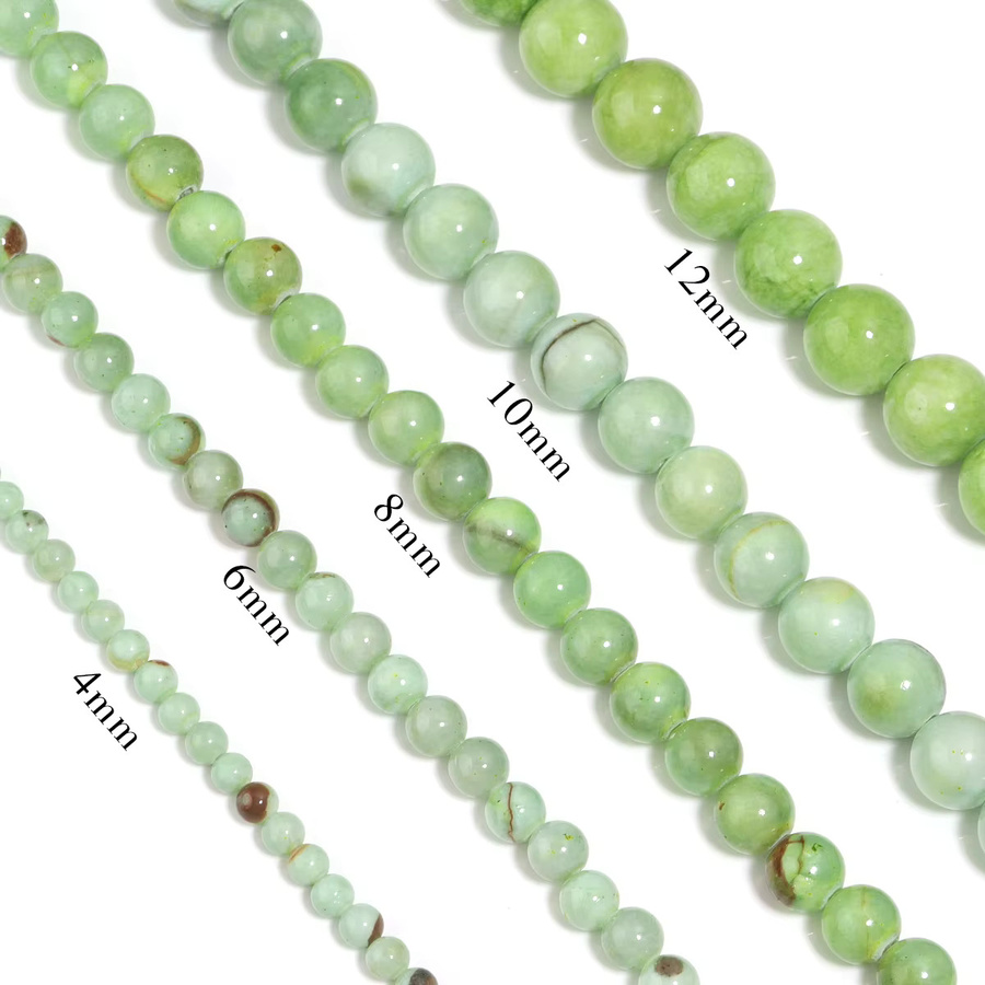 Jade Perlen, Grün, Streifen, Runde Perlen, DIY Halskette Armband Zubehör - Bild 2