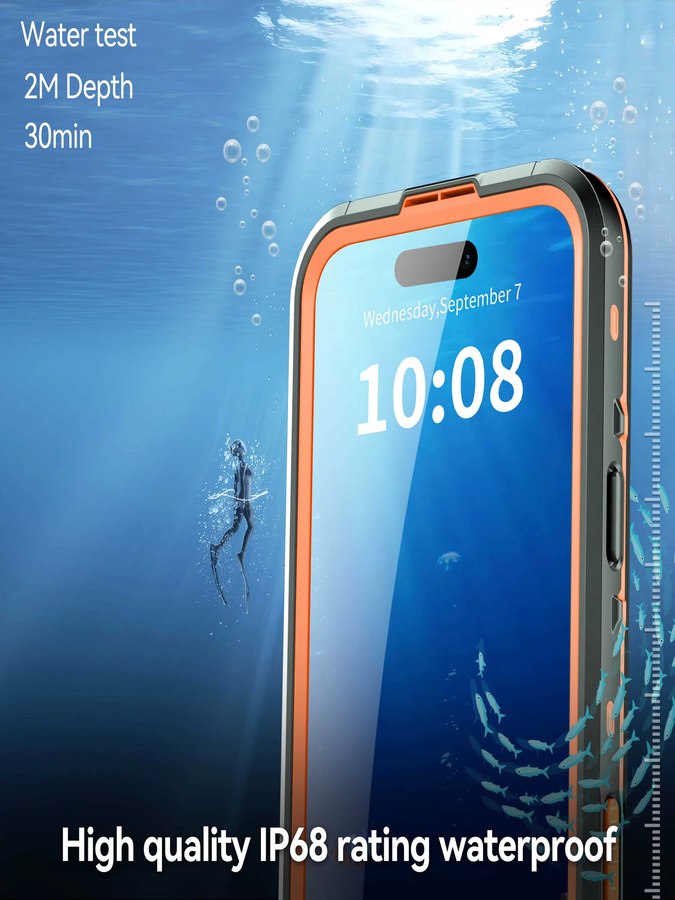Shellbox IP68 wasserdichte Handyhülle für iPhone 17 Pro Max, iPhone 17 Pro, iPhone 17 Air und iPhone 17, stoßfest und staubdicht, Schwarz - Bild 7