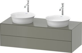 Duravit Waschtischunterschrank White Tulip in Steingrau matt mit 2 Schubladen, Breite: 130 cm, Tiefe: 55 cm, Höhe: 40,8 cm - Bild 1