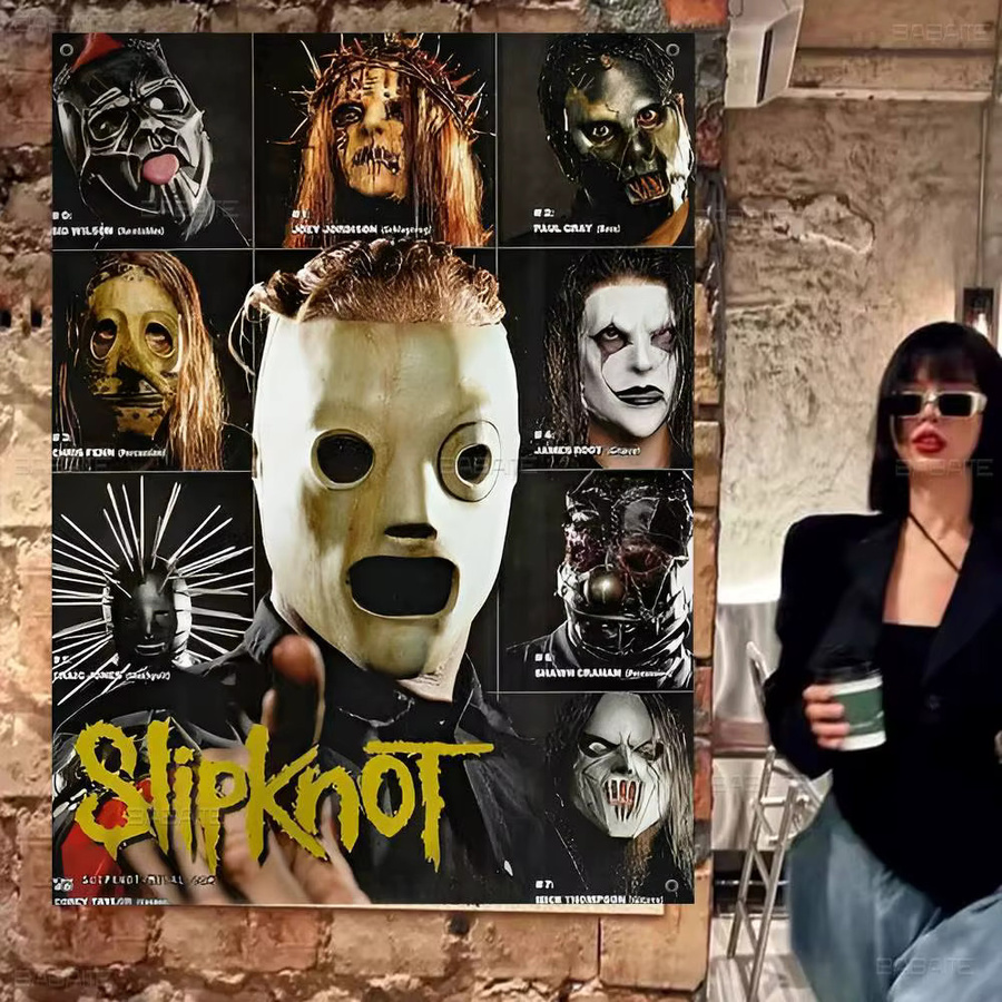 Potdemiel Wandbehang Slipknot Heavy Metal Rock Band Mandala Wandbanner Bunt B/H: 70 x 50 cm - Bild 5