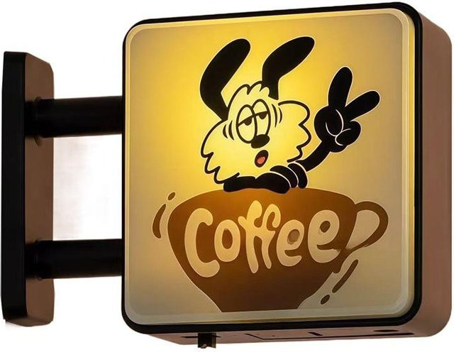 Magnetische Kaffee-Ecke Leuchtbox im Retro-Stil von GroupKingkey in Schwarz - Bild 1