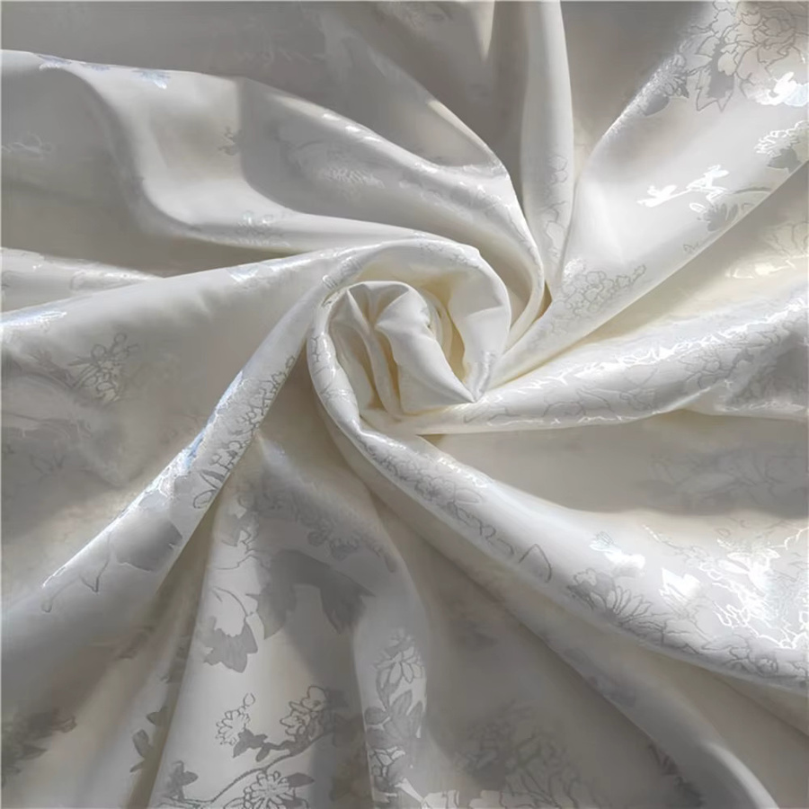 Findohope Floral Brokat Jacquard Damast Stoff in Gelb, 1 Meter für Näharbeiten und Vorhänge - Bild 3